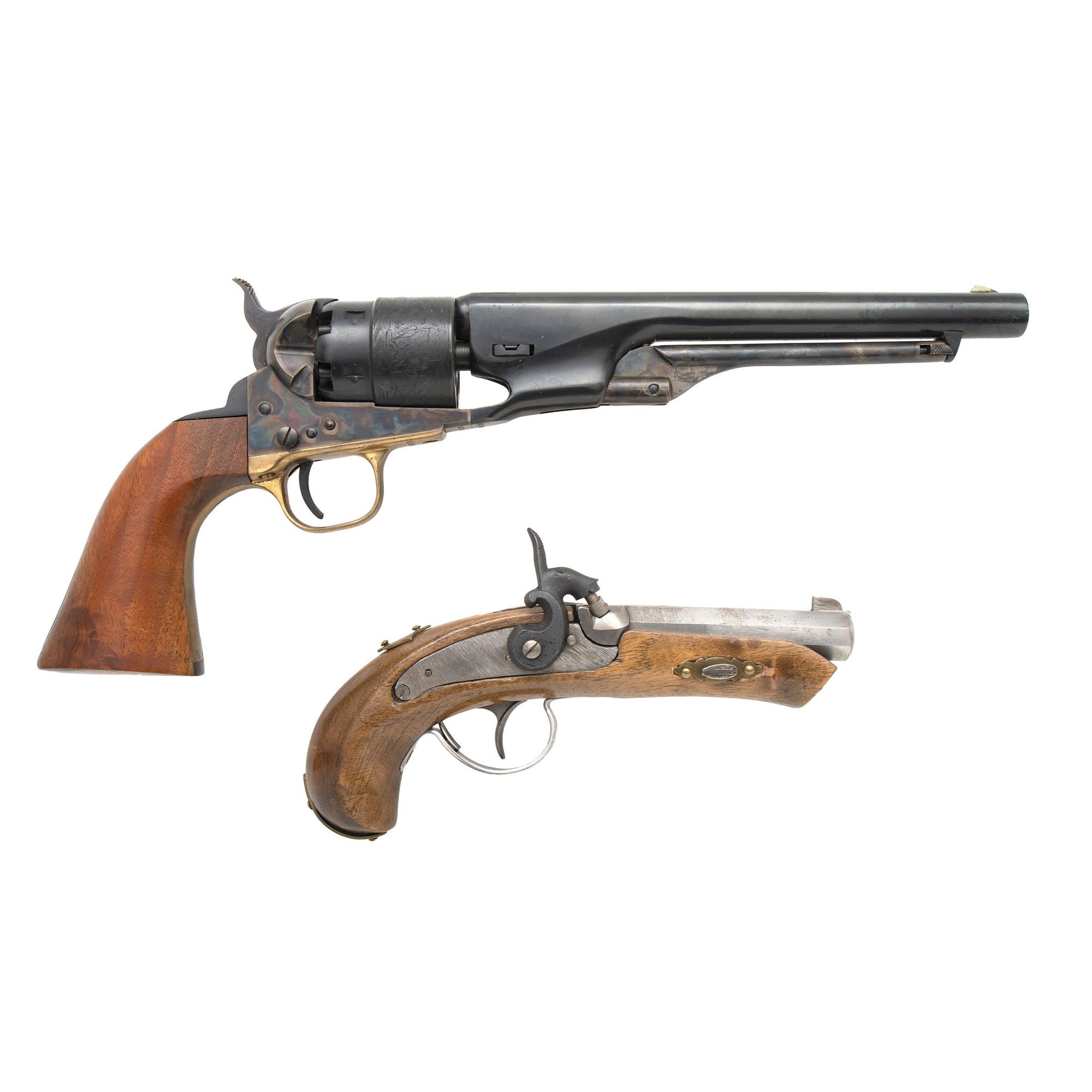 Two Reproduction Black Powder Pistols: 1860 Army and Derringer