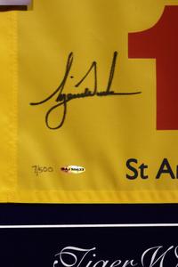 A Tiger Woods Signed 2005 British Open Flag Upper Deck Authenticated Limited Edition Display,