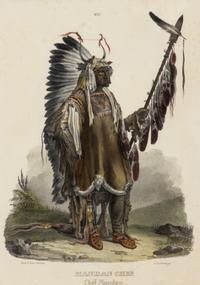 BODMER, Karl (1809-1893), after Mandan Chef (Plate 37) Chef Mandan