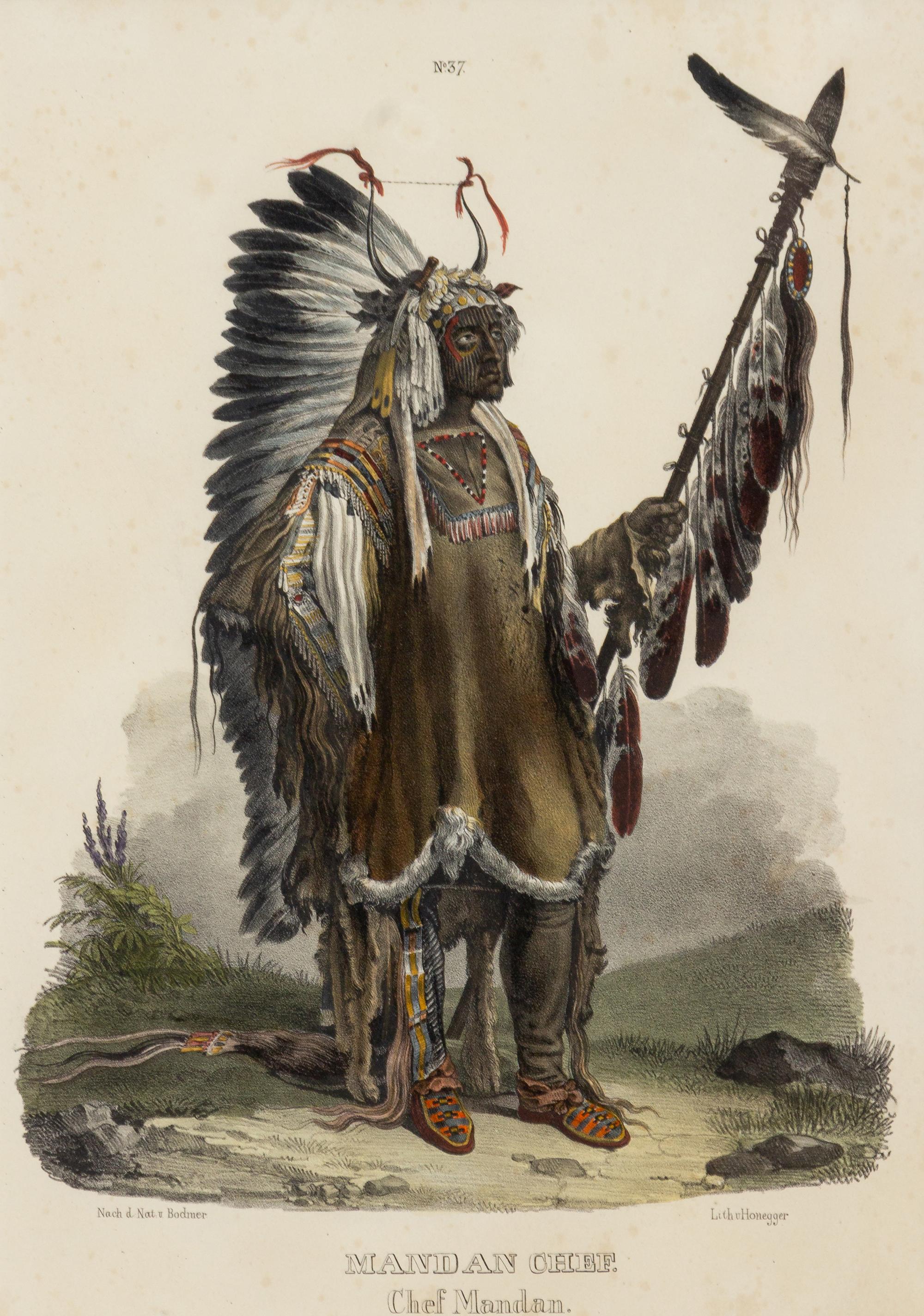 BODMER, Karl (1809-1893), after Mandan Chef (Plate 37) Chef Mandan