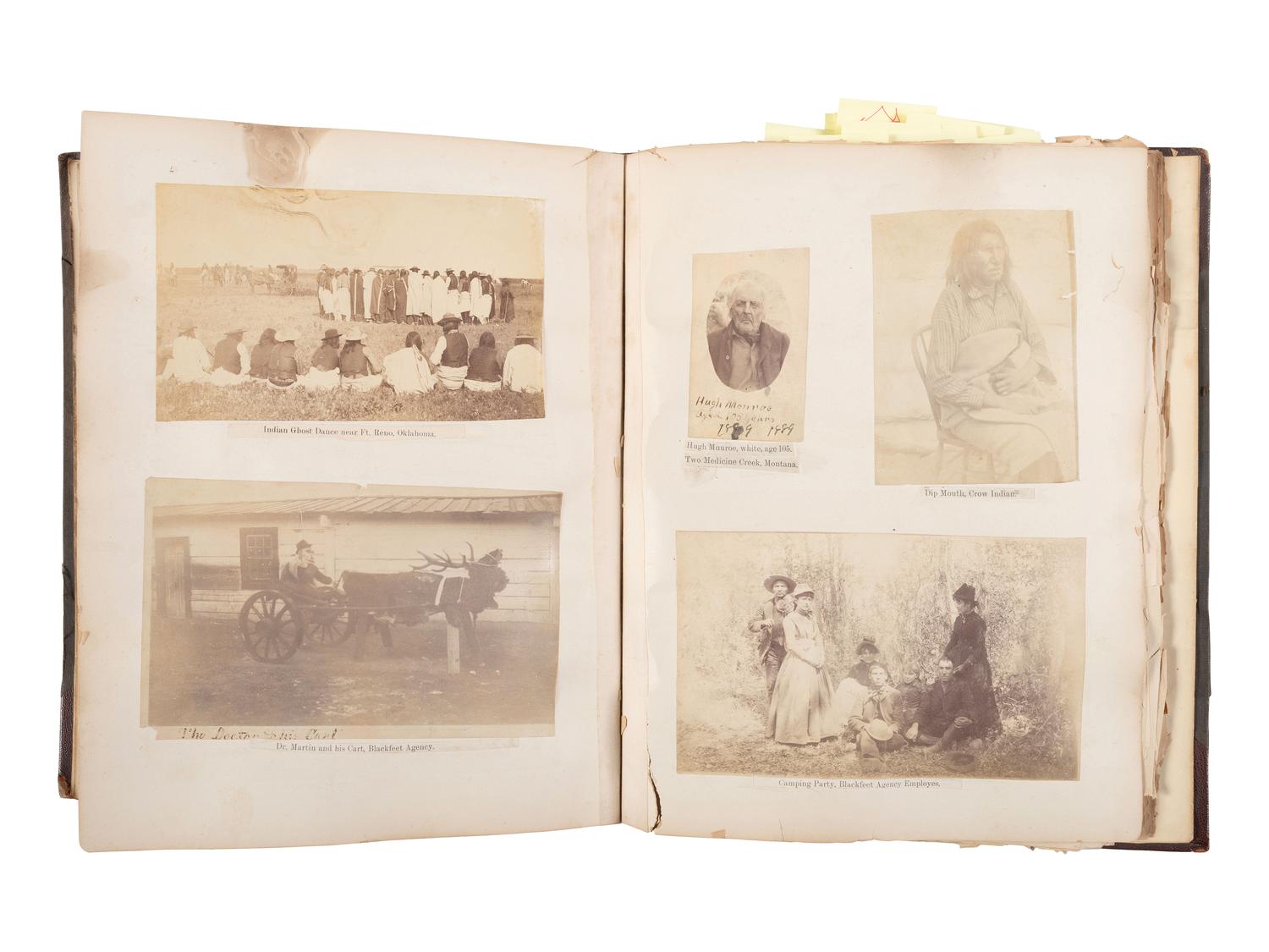 [NATIVE AMERICANS]. JUNKIN, William W. (1831-1903). A Collection of Indian Photographs and Views with Photos of a Few White Employes [ sic ] Together with Some Indian Letters and Paintings. Made by W.W. Junkin, Fairfield, Iowa. 1889-93.