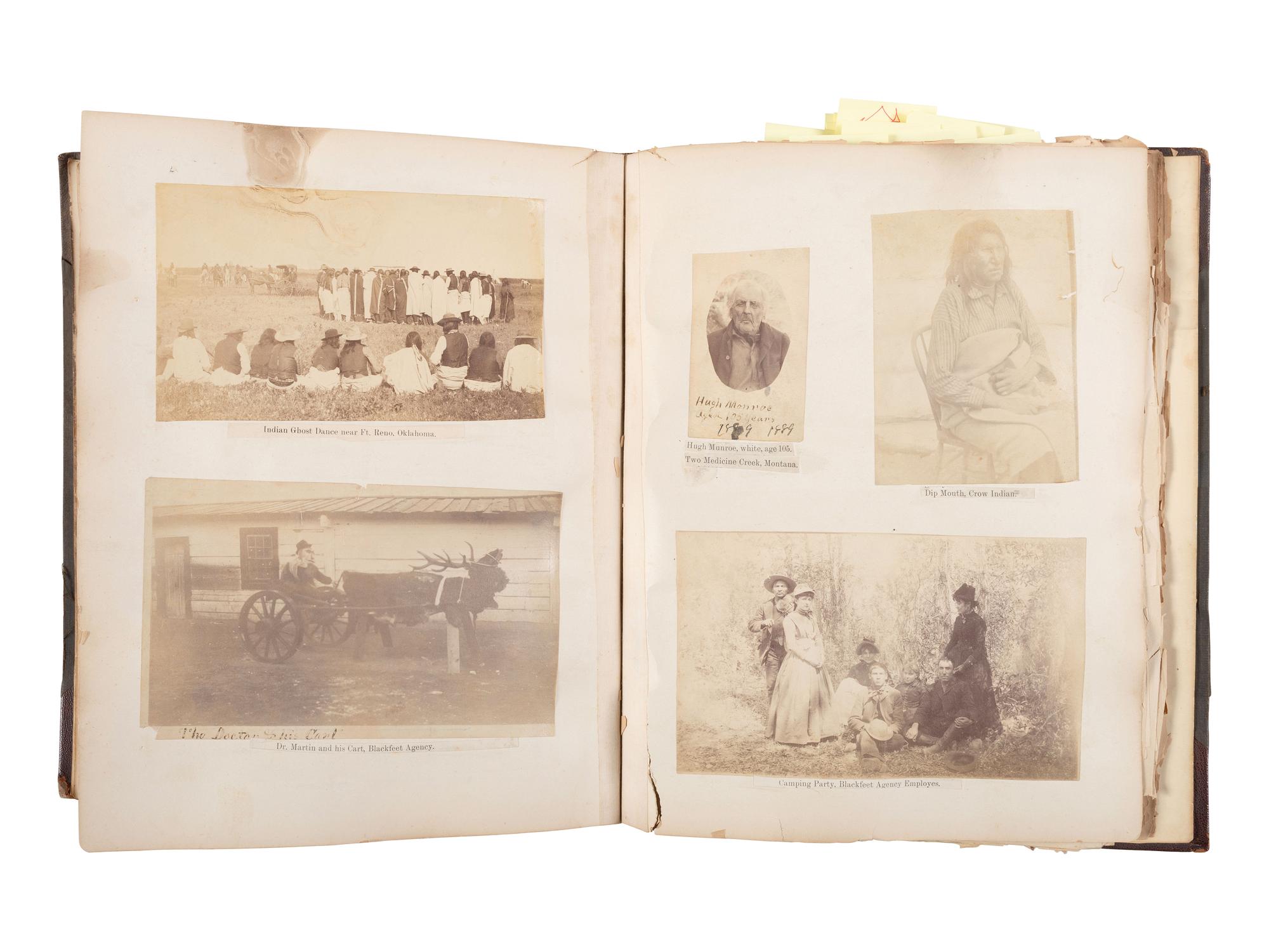 [NATIVE AMERICANS]. JUNKIN, William W. (1831-1903). A Collection of Indian Photographs and Views with Photos of a Few White Employes [ sic ] Together with Some Indian Letters and Paintings. Made by W.W. Junkin, Fairfield, Iowa. 1889-93.