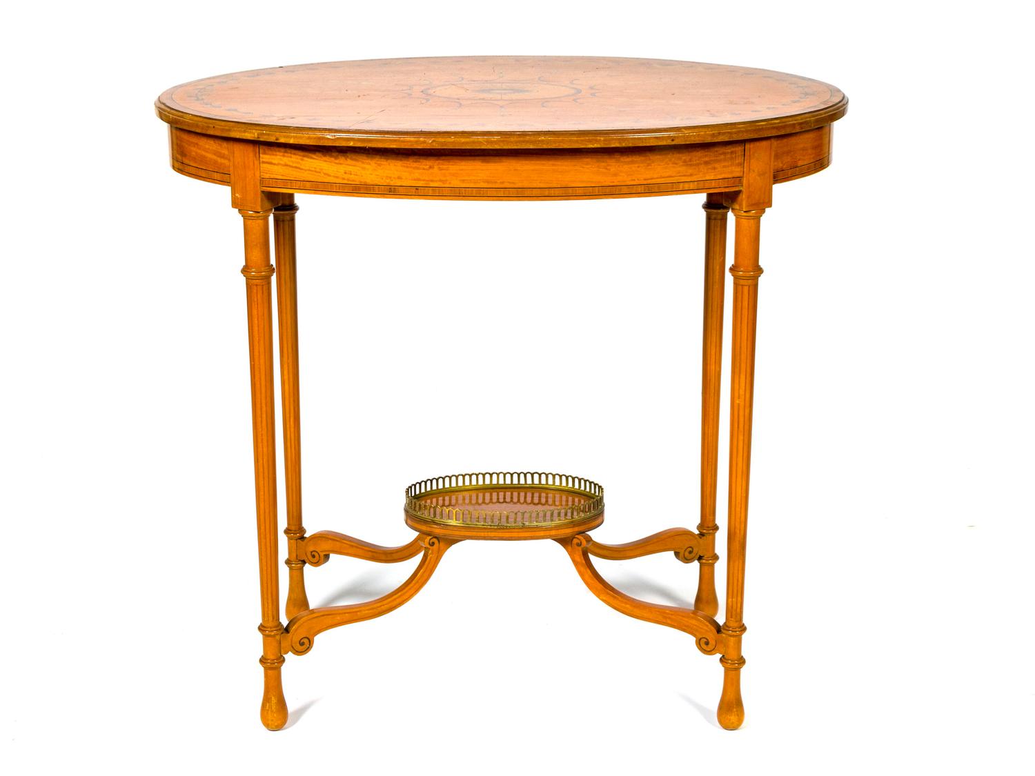 Edwardian Inlaid Satinwood Oval Table