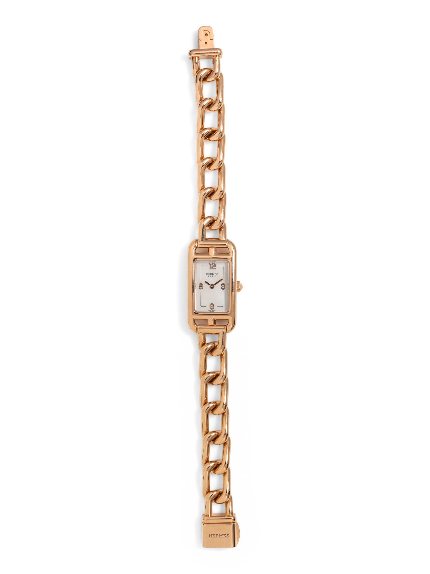 HERMÈS, 18K YELLOW GOLD 'NANTUCKET' WATCH
