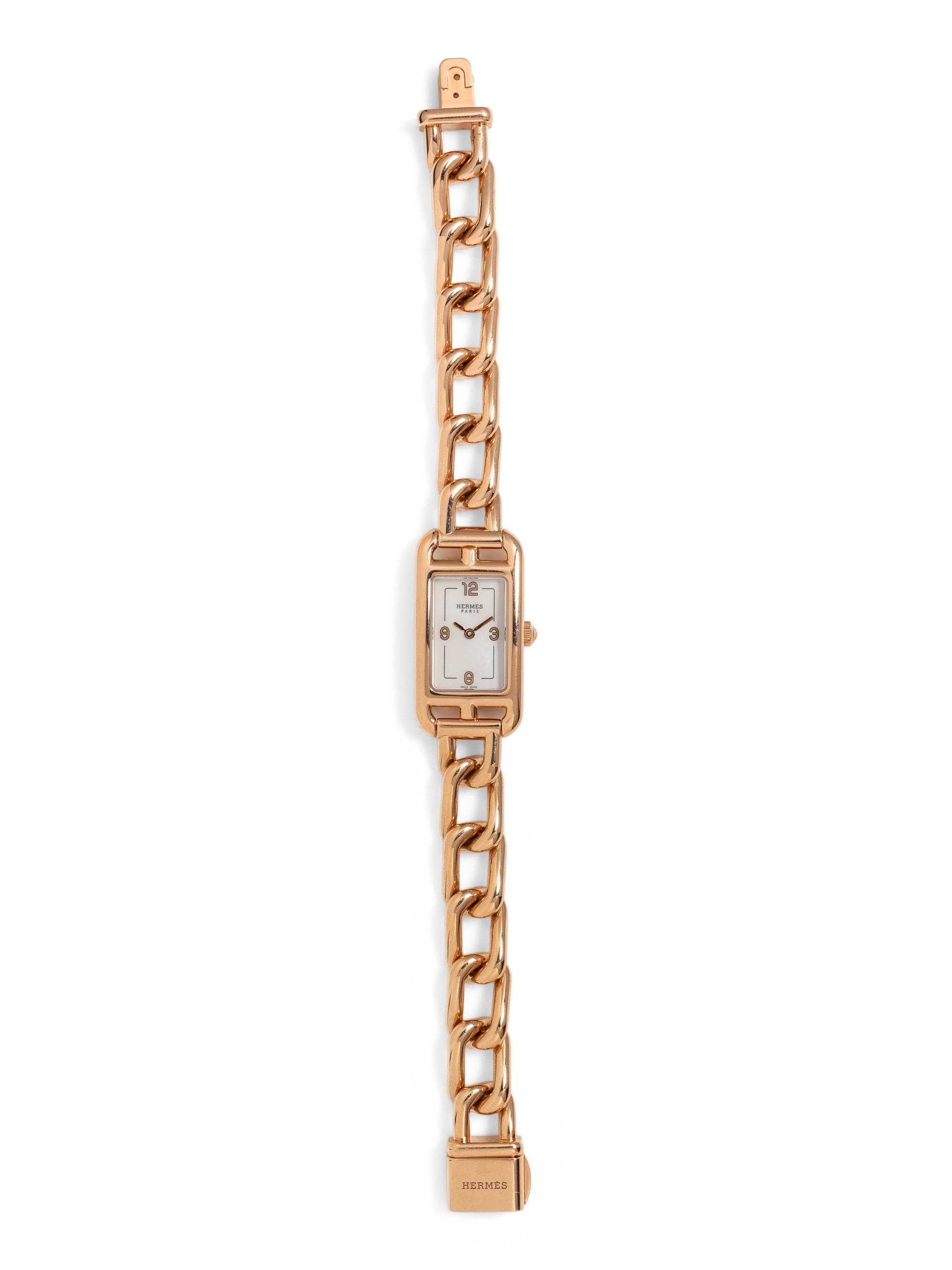HERMÈS, 18K YELLOW GOLD 'NANTUCKET' WATCH