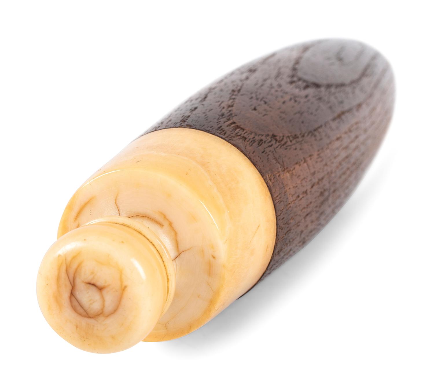 A Scrimshaw and Walnut Rolling Pin