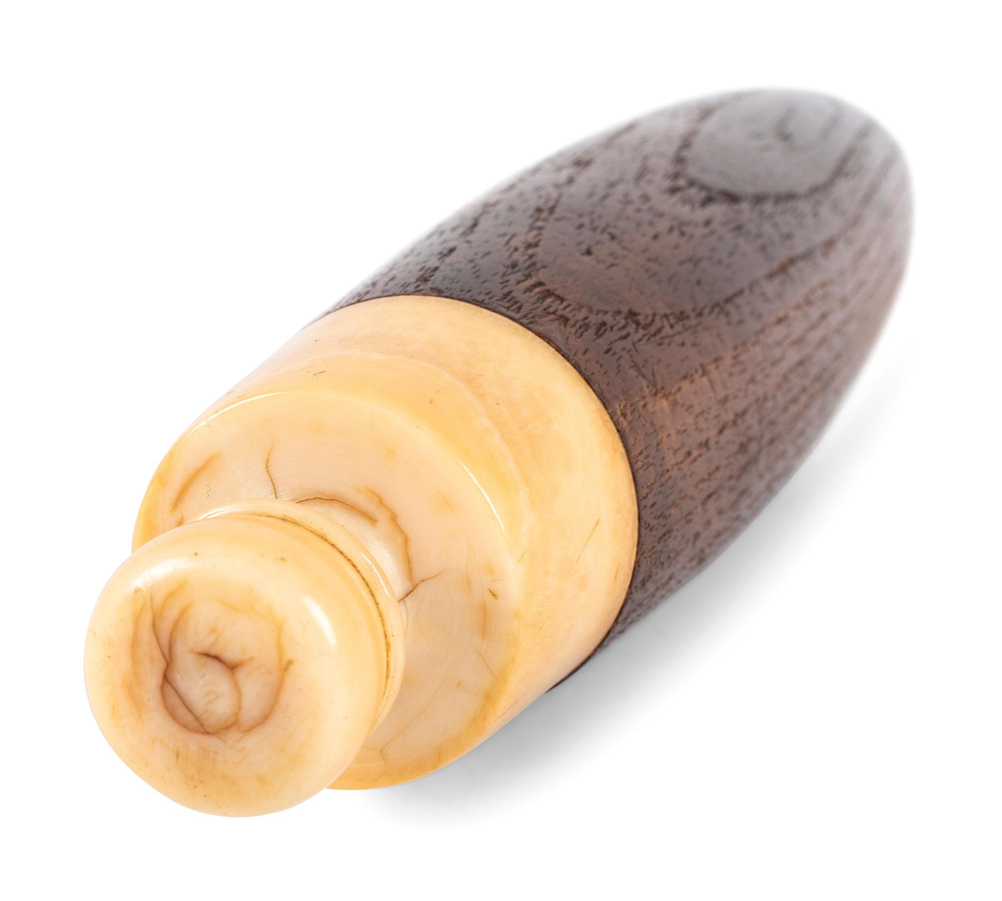 A Scrimshaw and Walnut Rolling Pin