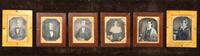 [EARLY PHOTOGRAPHY]. Daguerreian wall frame containing 6 sixth plate daguerreotypes of the Jarvis-Hunt family.