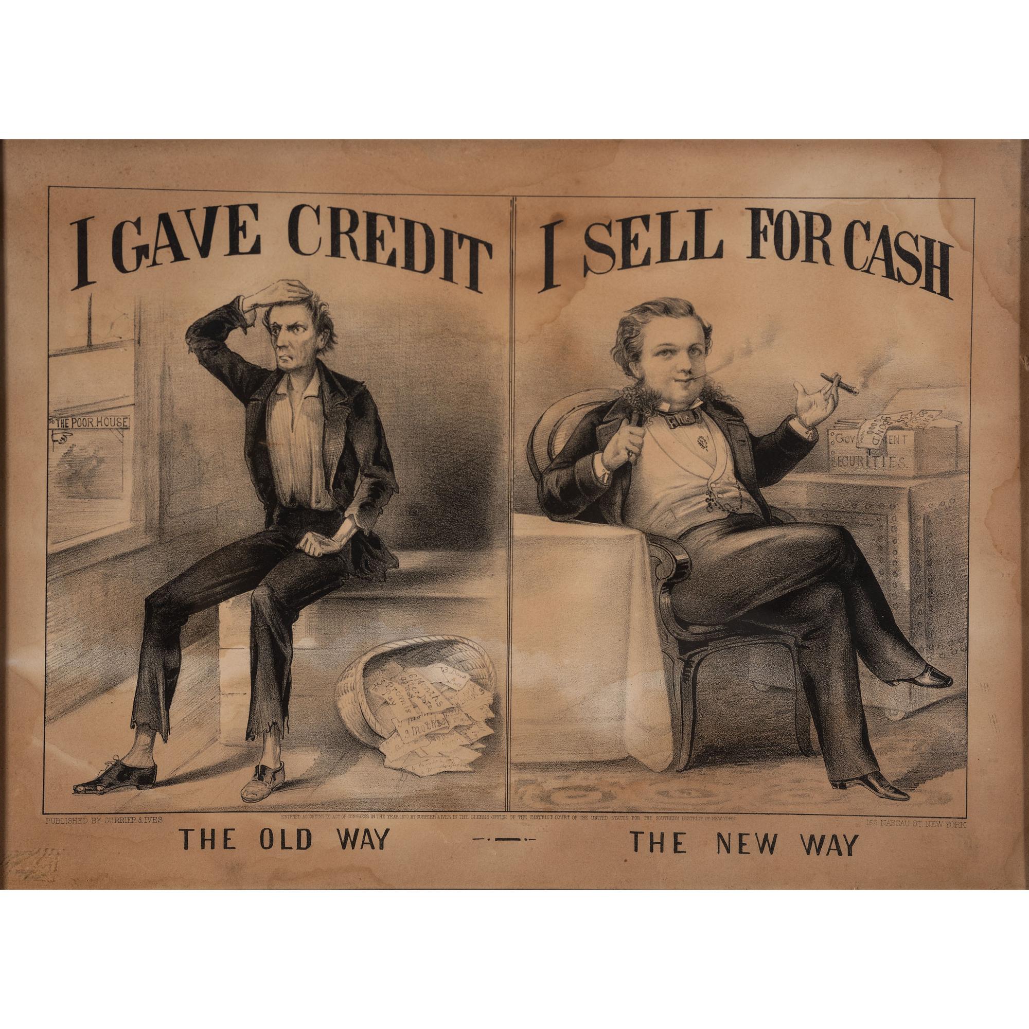 [LINCOLNIANA]. CURRIER & IVES, publishers. A group of 2 lithographs, incl. example featuring Abraham Lincoln.