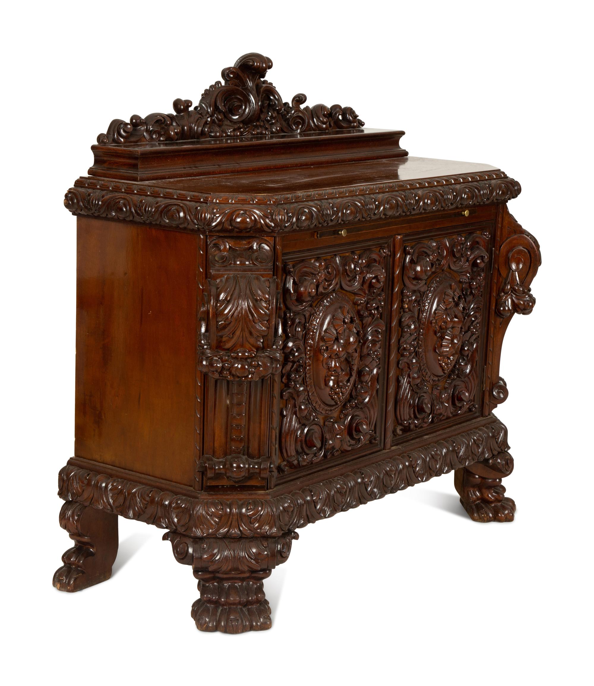 An Austro-Hungarian Carved Mahogany Credenza — Mid-19th Century