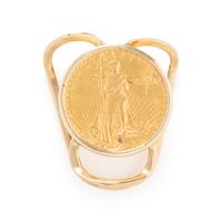 YELLOW GOLD AND LIBERTY COIN MONEY CLIP