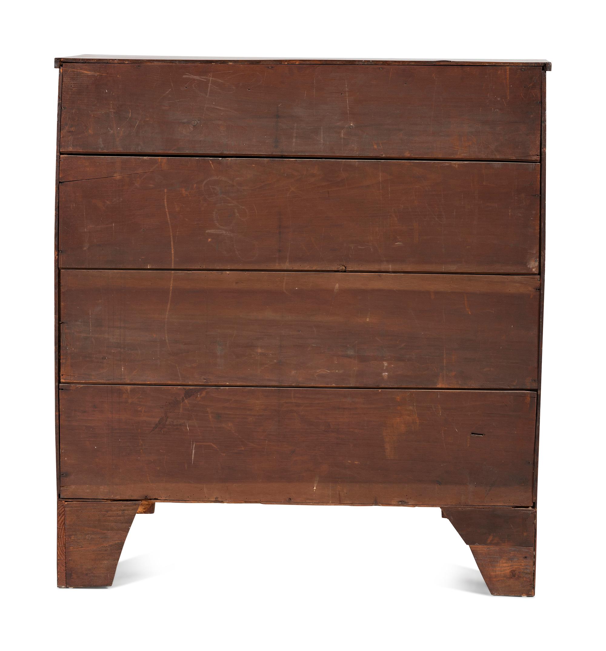A Federal Inlaid and Veneered Mahogany Chest of Drawers