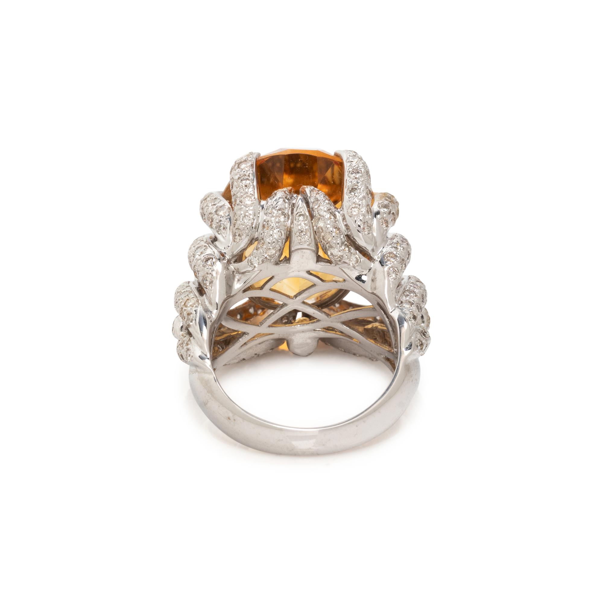 CITRINE AND DIAMOND RING