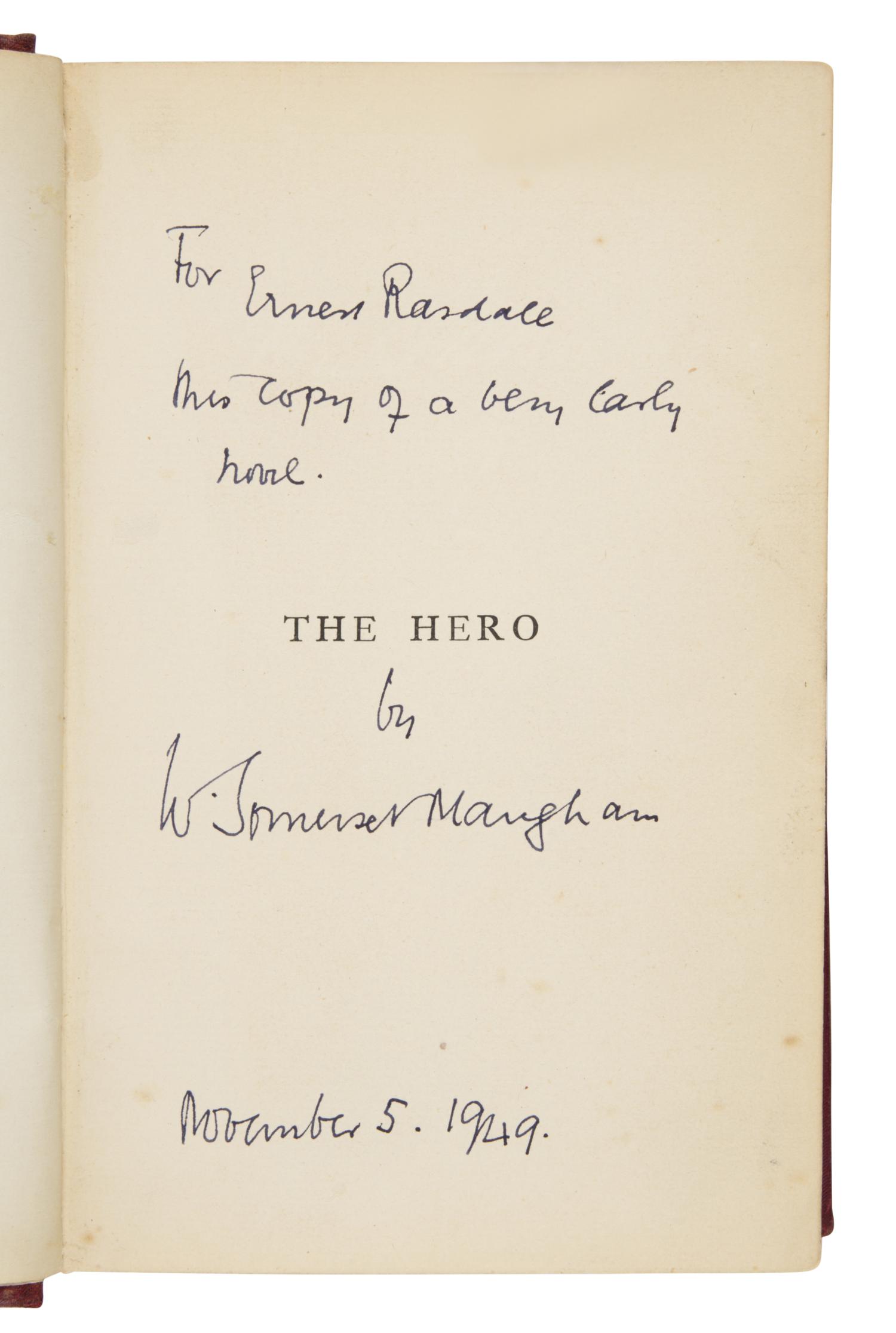 Maugham, W. Somerset (1874-1965). The Hero . London: Hutchinson & Co., 1901.