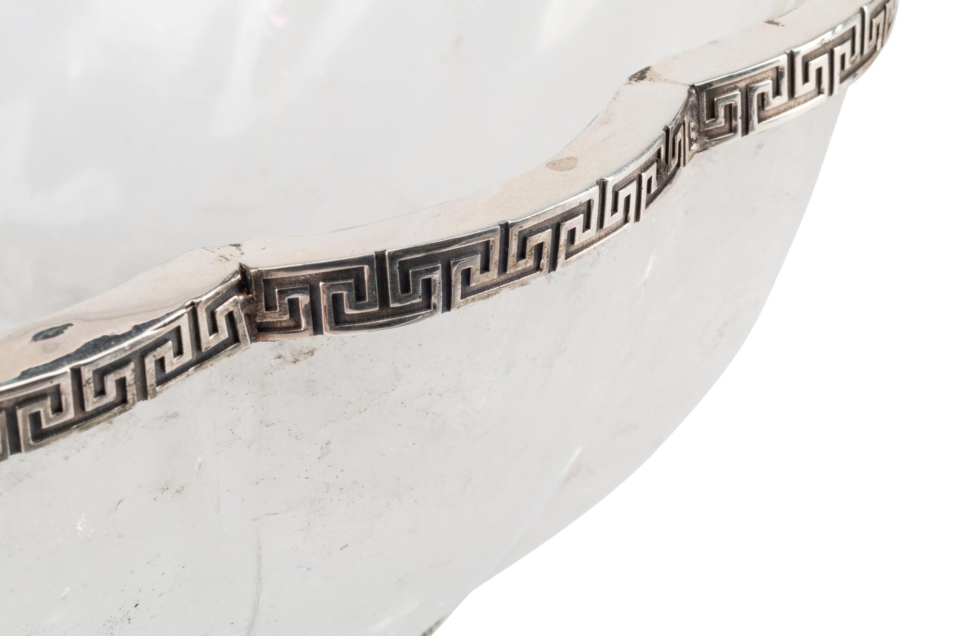 A Pair of Silver Mounted Fluted Rock Crystal Bowls