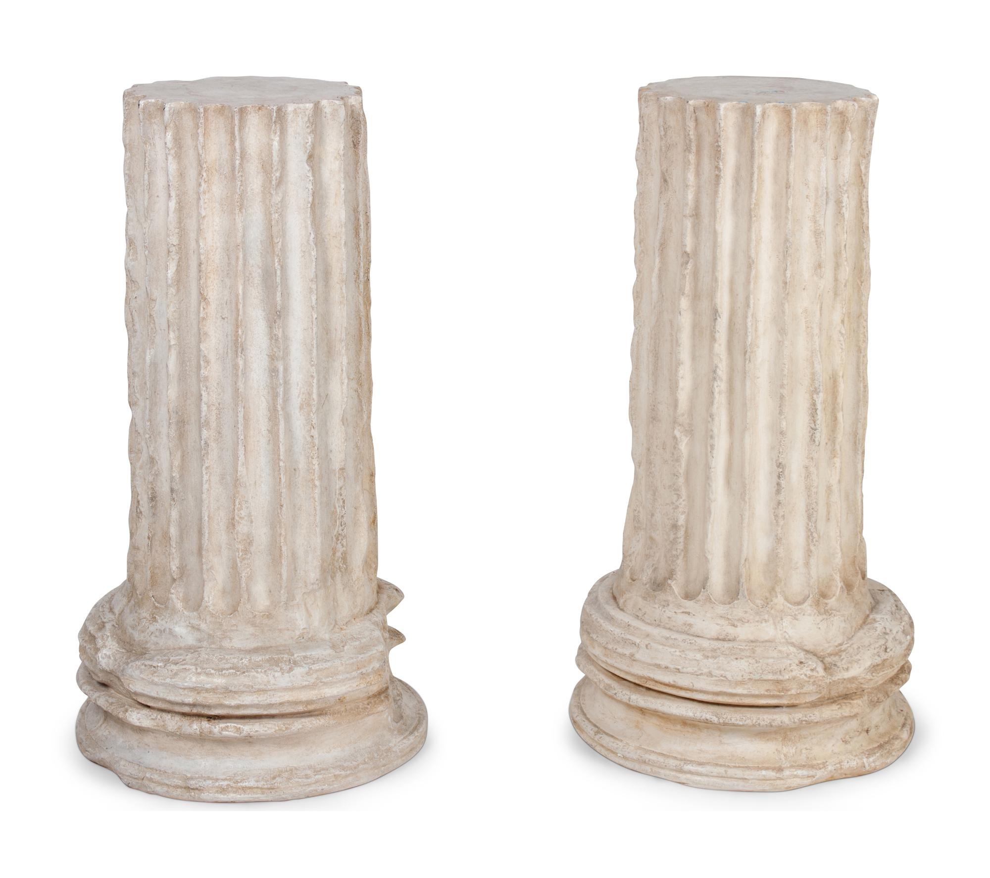A Pair of Composition Pedestals