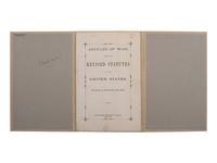 [DAKOTA TERRITORY]. Articles of War, From the Revised Statutes of the United States. Edition of February 22, 1875. Headquarters Department of Dakota: N.p., 1 April 1876. 8vo. Stab-sewn in original wrappers; cloth folding case.