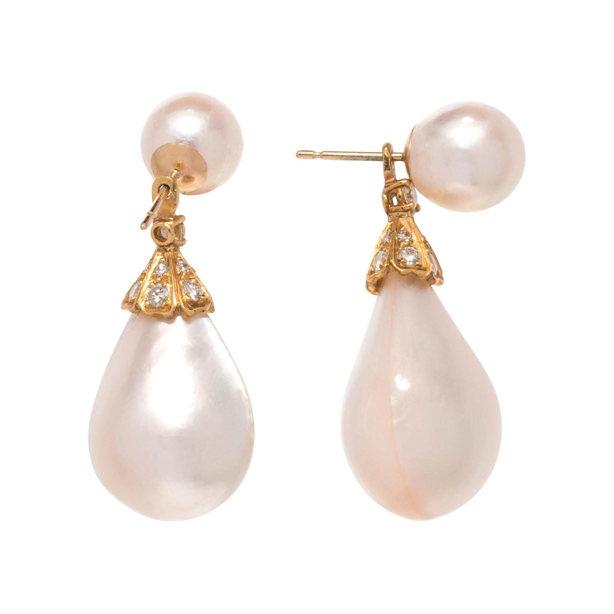 COLLECTION OF MABE PEARL AND DIAMOND JEWELRY