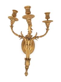 Two Continental Gilt Bronze Sconces