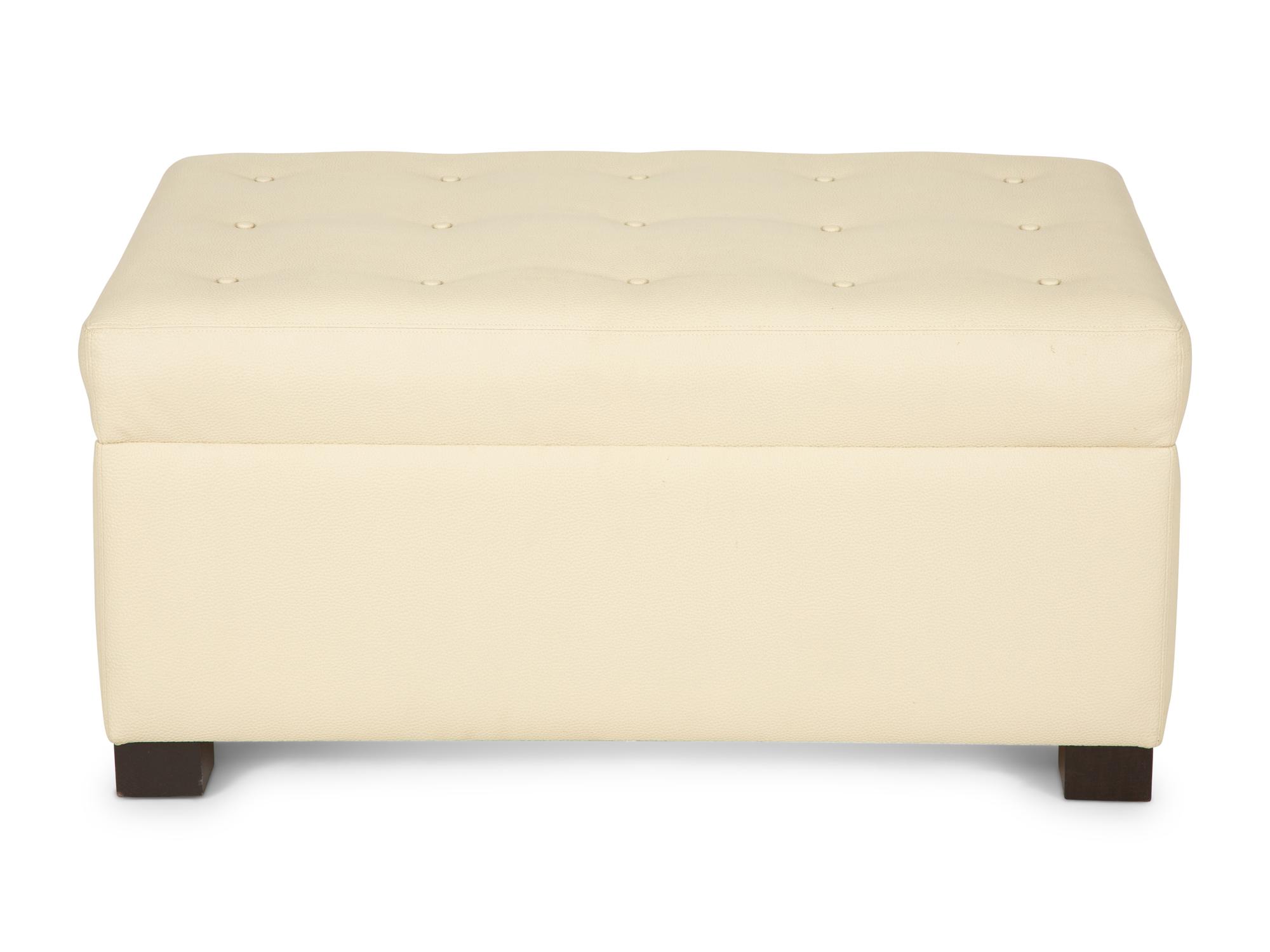 A Contemporary Embossed Leather Ottoman