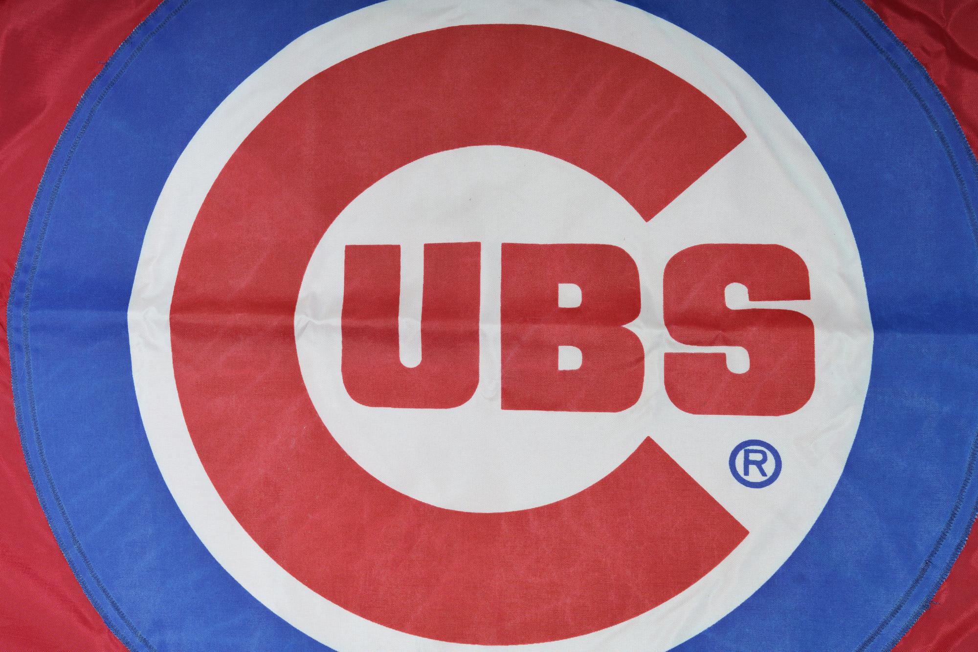 A Chicago Cubs Flag Flown at Wrigley Field