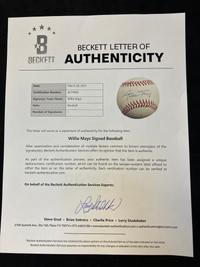 A Willie Mays Single Signed Autograph Baseball (Beckett Authentication Services Letter)
