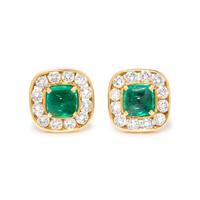 EMERALD AND DIAMOND EARRINGS