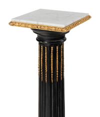 A Pair of Gilt Metal Mounted Marble-Top Pedestals