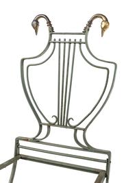 A Set of Four Painted Metal Folding Garden Chairs