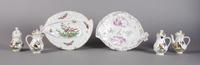 A Collection of Four German Porcelain Vessels, Height of tallest 4 1/2 inches.