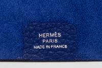 An Hermes Bleu Electrique Togo Ulysse MM Notebook Cover, 9" x 7.5".