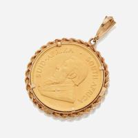 A gold coin pendant