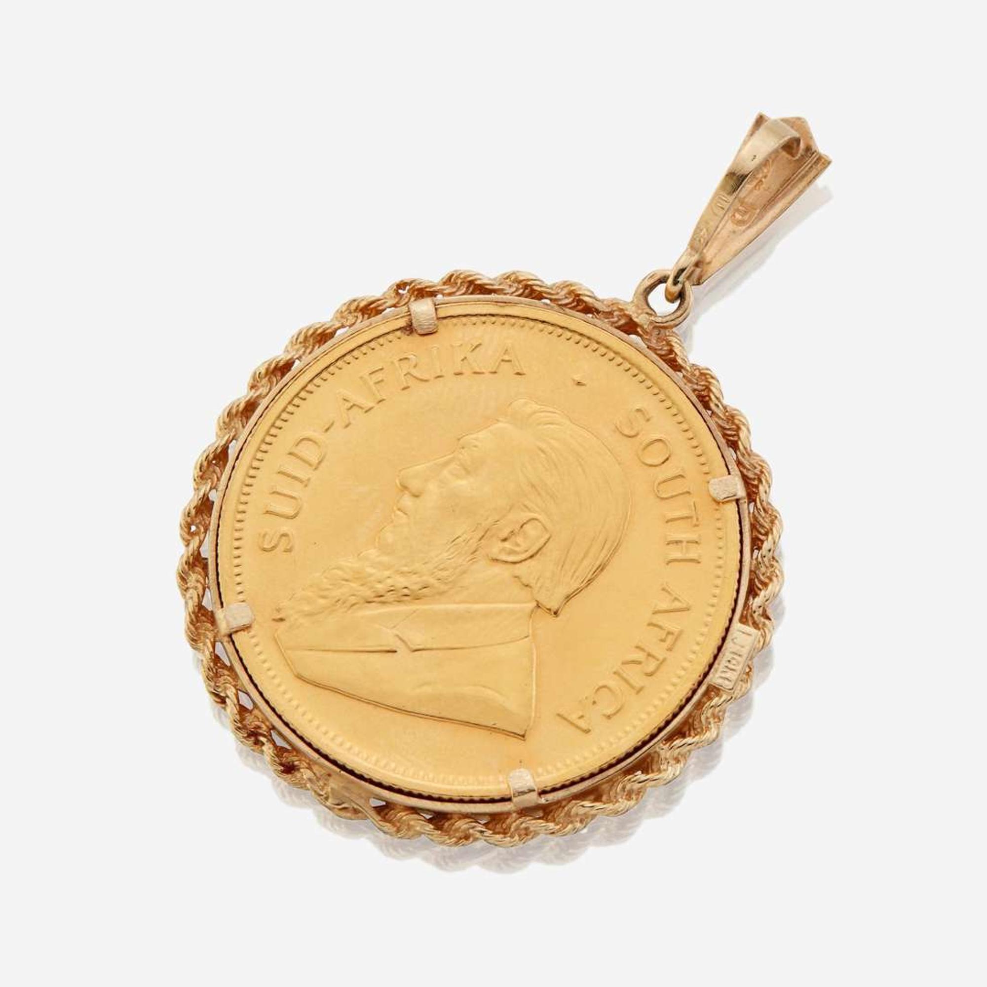 A gold coin pendant