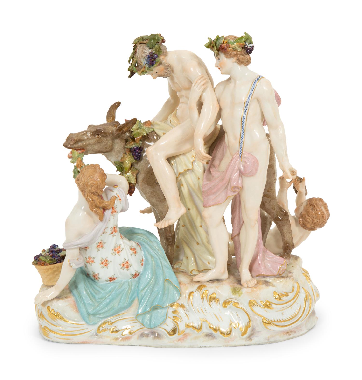 A Group of Six Meissen Porcelain Figures, including Woman with Golden Ball by Walter Schott