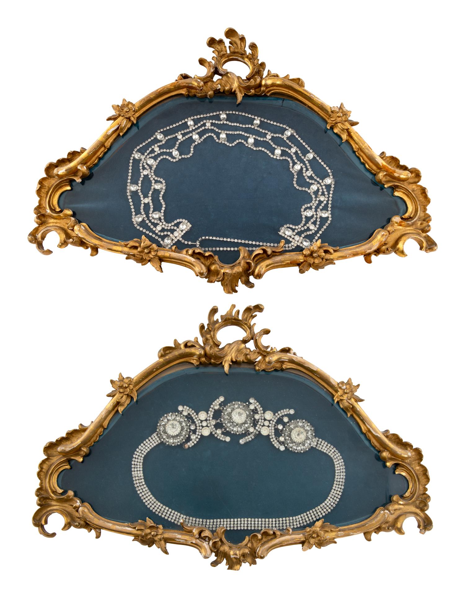 A Pair of Rococo Style Giltwood Hanging Vitrines