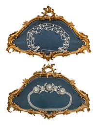 A Pair of Rococo Style Giltwood Hanging Vitrines