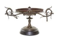 A Neoclassical Bronze Tazza, Width over handles 17 1/4 inches.