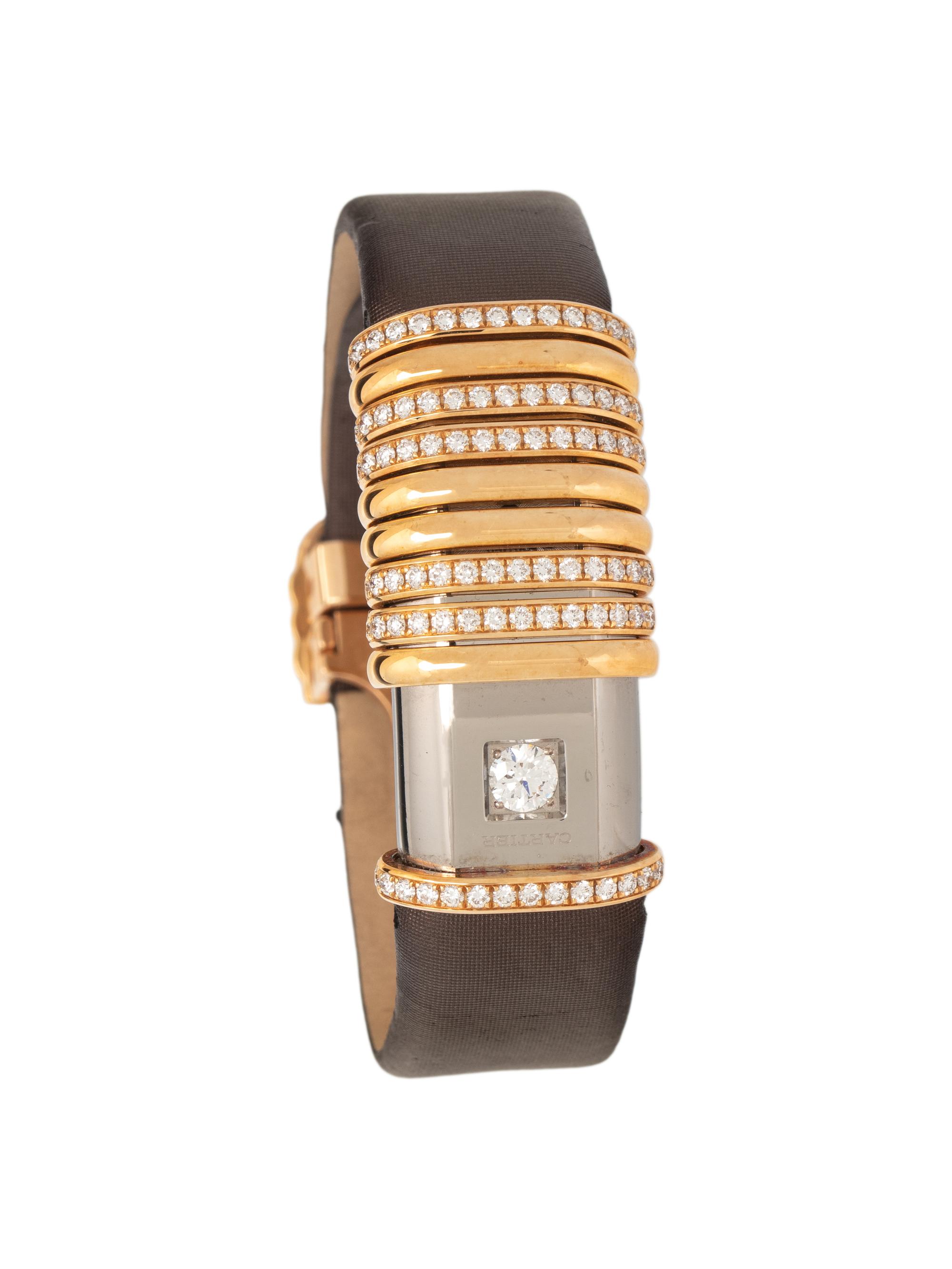 CARTIER, 18K YELLOW GOLD, TITANIUM AND DIAMOND 'DECLARATION' WATCH