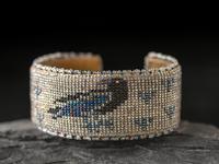 Beaded Raven Cuff Bracelet