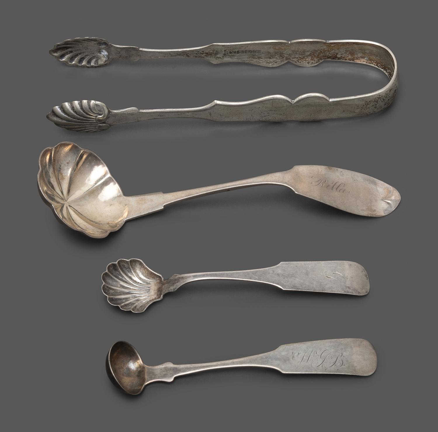 A Collection of Coin Silver Flatware