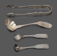 A Collection of Coin Silver Flatware