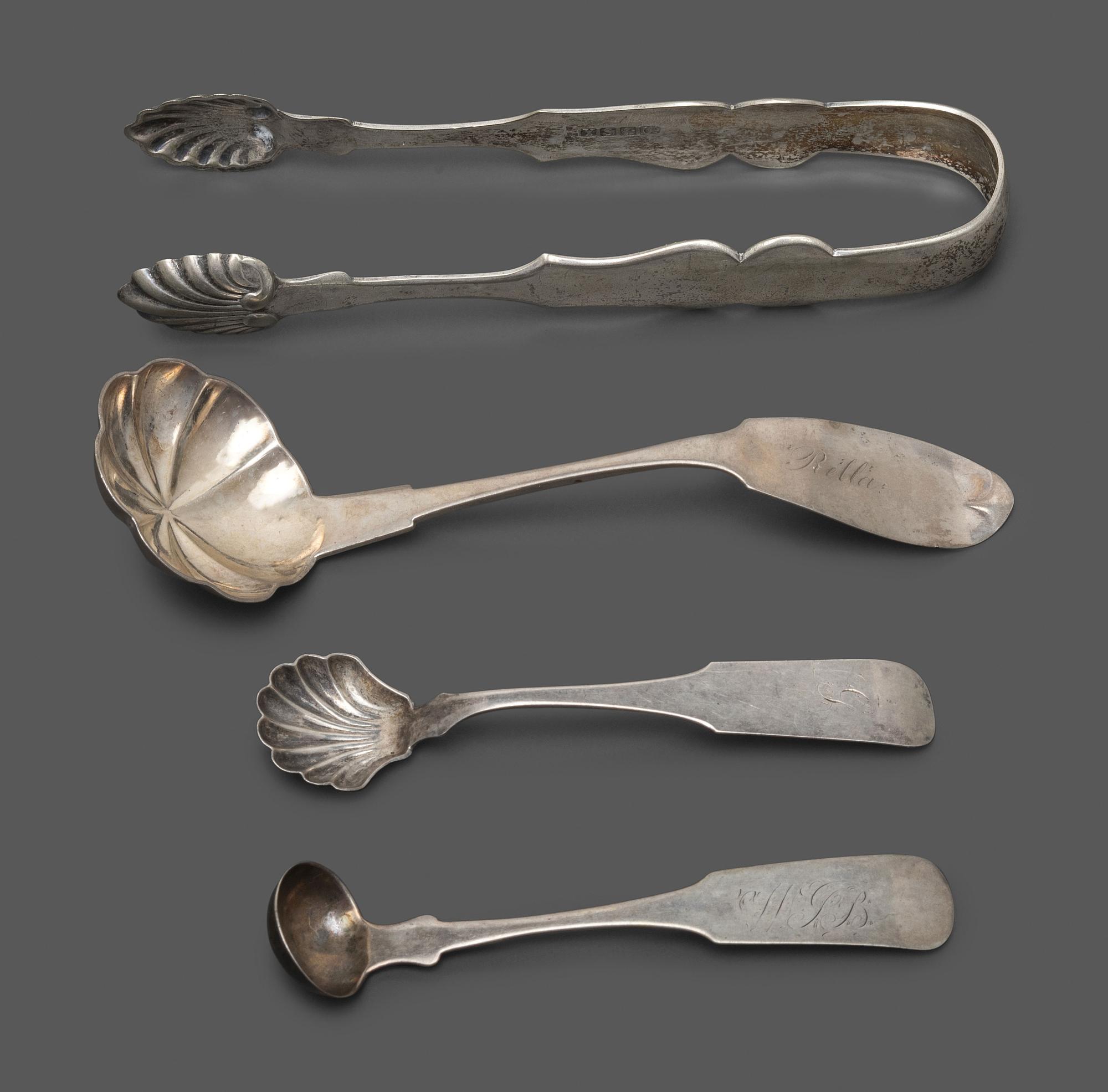 A Collection of Coin Silver Flatware