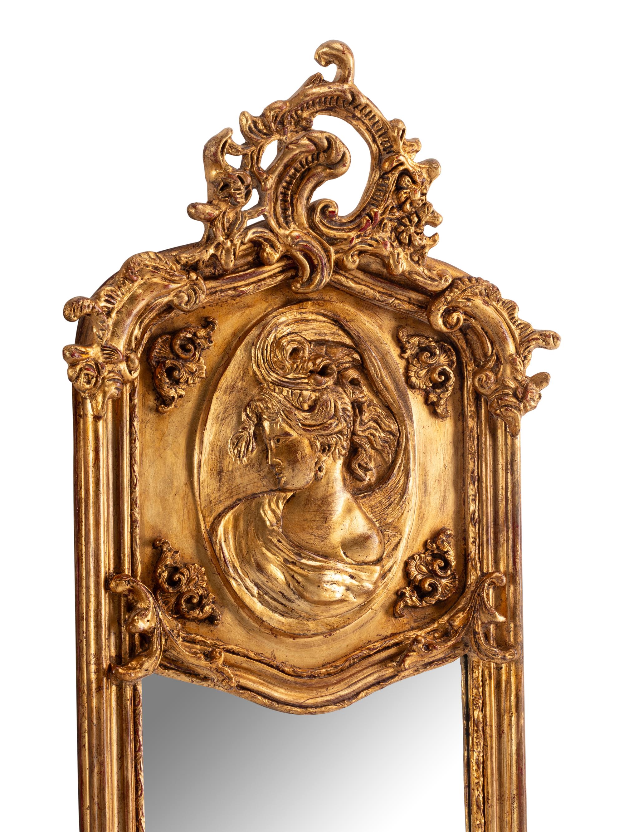 A Pair of Louis XV Style Gilded Pier Mirrors