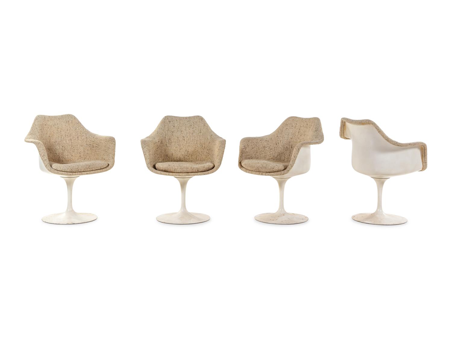 Set of Four Tulip Armchairs, Knoll USA