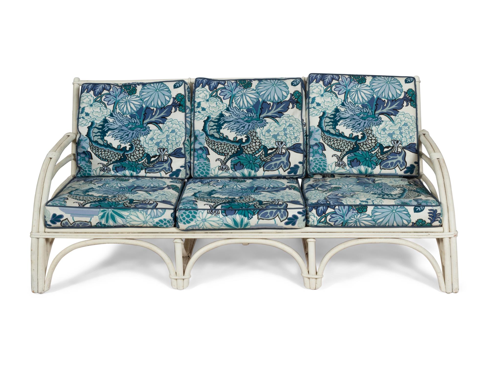 A White Rattan Sofa