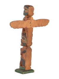 Northwest Coast Polychrome Model Totem Pole