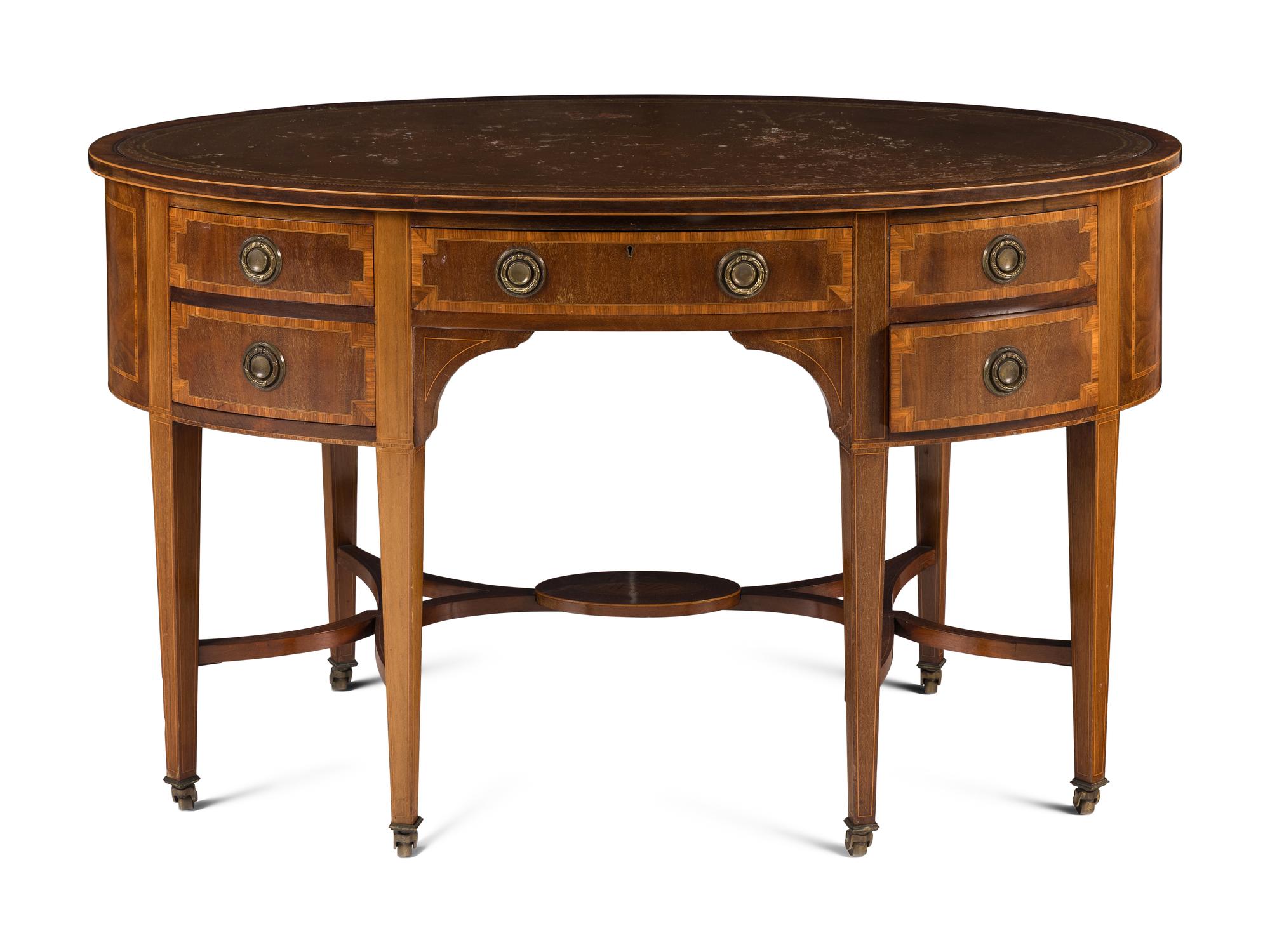 A Regency Mahogany and Satinwood Dressing Table