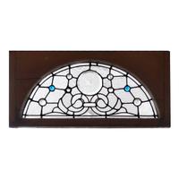 A Leaded Glass Window 24" W x 2" D x 15.5" H — United States, 19th Century