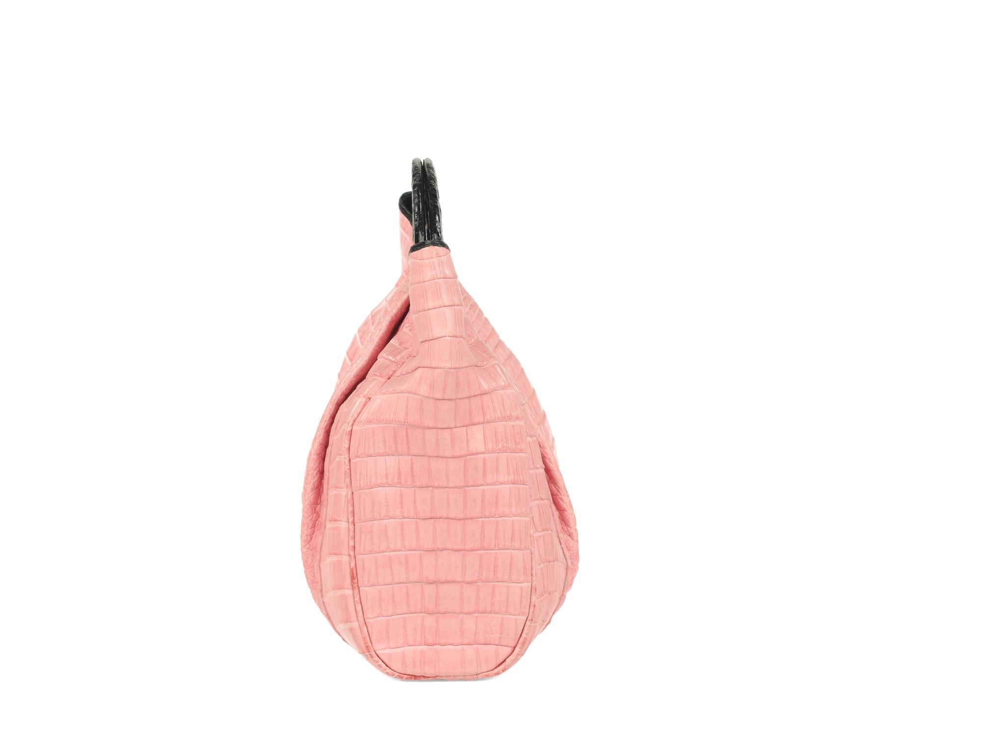Nancy Gonzalez Pink Crocodile Tote