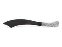 A Victorian Silver and Ebony Scimitar-Form Page Turner